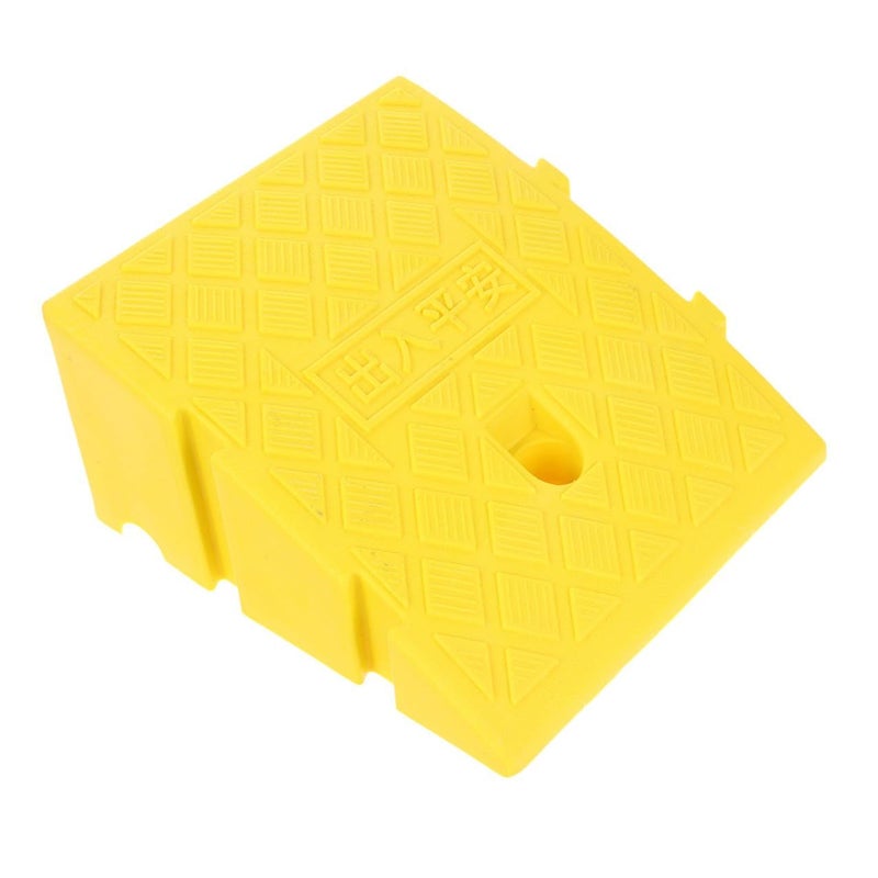 Heavy Duty Yellow Plastic Threshold Ramp 250x270x110mm With Anti Slip Surface Threshold Ramp For Wheelchair Mobility Scooter And Bicycle Access At Doorway And Outdoor Steps - Image 2