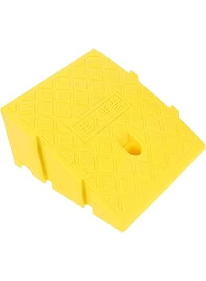 Heavy Duty Yellow Plastic Threshold Ramp 250x270x110mm With Anti Slip Surface Threshold Ramp For Wheelchair Mobility Scooter And Bicycle Access At Doorway And Outdoor Steps - Image 1