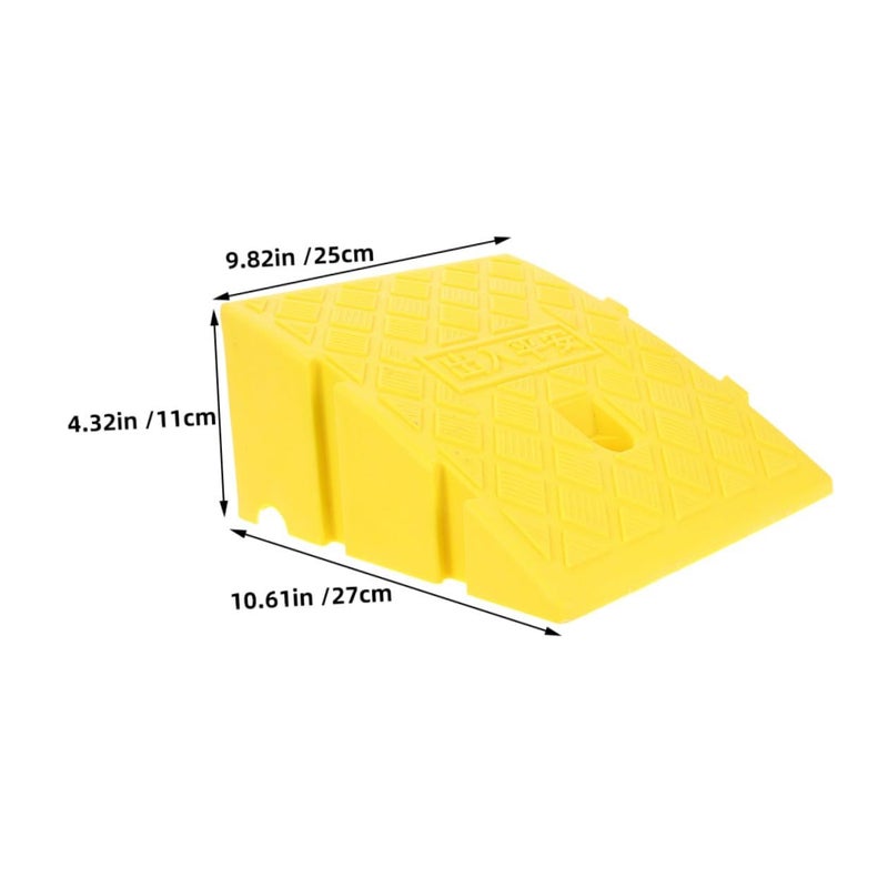 Heavy Duty Yellow Plastic Threshold Ramp 250x270x110mm With Anti Slip Surface Threshold Ramp For Wheelchair Mobility Scooter And Bicycle Access At Doorway And Outdoor Steps - Image 3