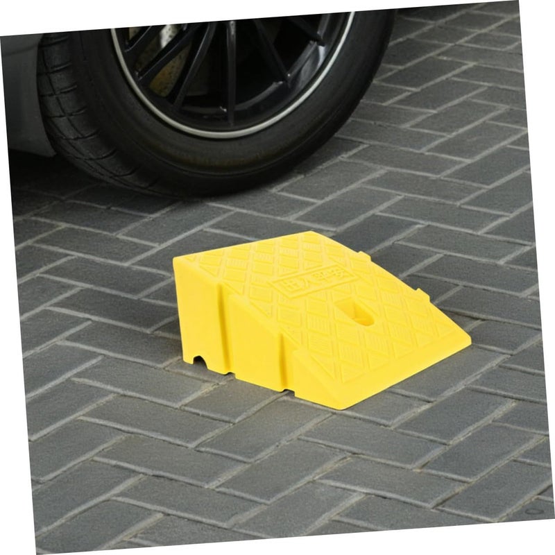 Heavy Duty Yellow Plastic Threshold Ramp 250x270x110mm With Anti Slip Surface Threshold Ramp For Wheelchair Mobility Scooter And Bicycle Access At Doorway And Outdoor Steps - Image 5