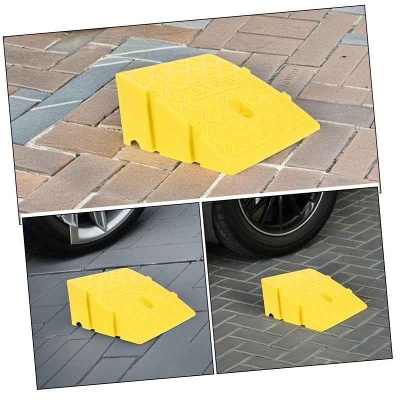Heavy Duty Yellow Plastic Threshold Ramp 250x270x110mm With Anti Slip Surface Threshold Ramp For Wheelchair Mobility Scooter And Bicycle Access At Doorway And Outdoor Steps - Image 4