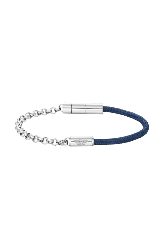 POLICE Kingpins Bracelet For Men Stainless Steel Chain With Blue CordPEAGB0005431