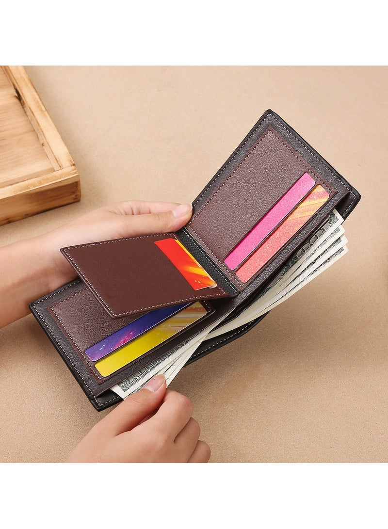 CarrKen Men's Wallet Business Casual Short Leather Stylish Comfortable Mini Wallet Black - Image 4