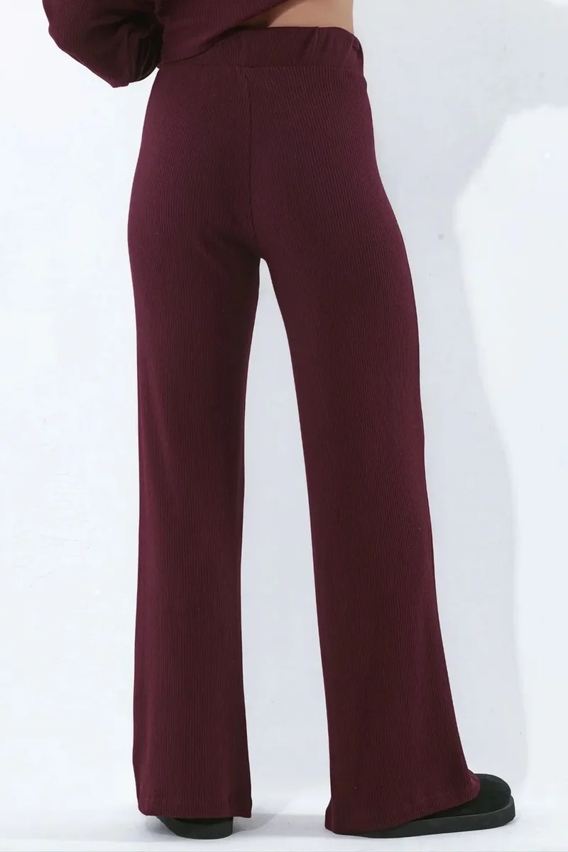 Busem Burgundy Red BUSEM Women's Elastic Waist Straight Pants for Women | Best Price UAE