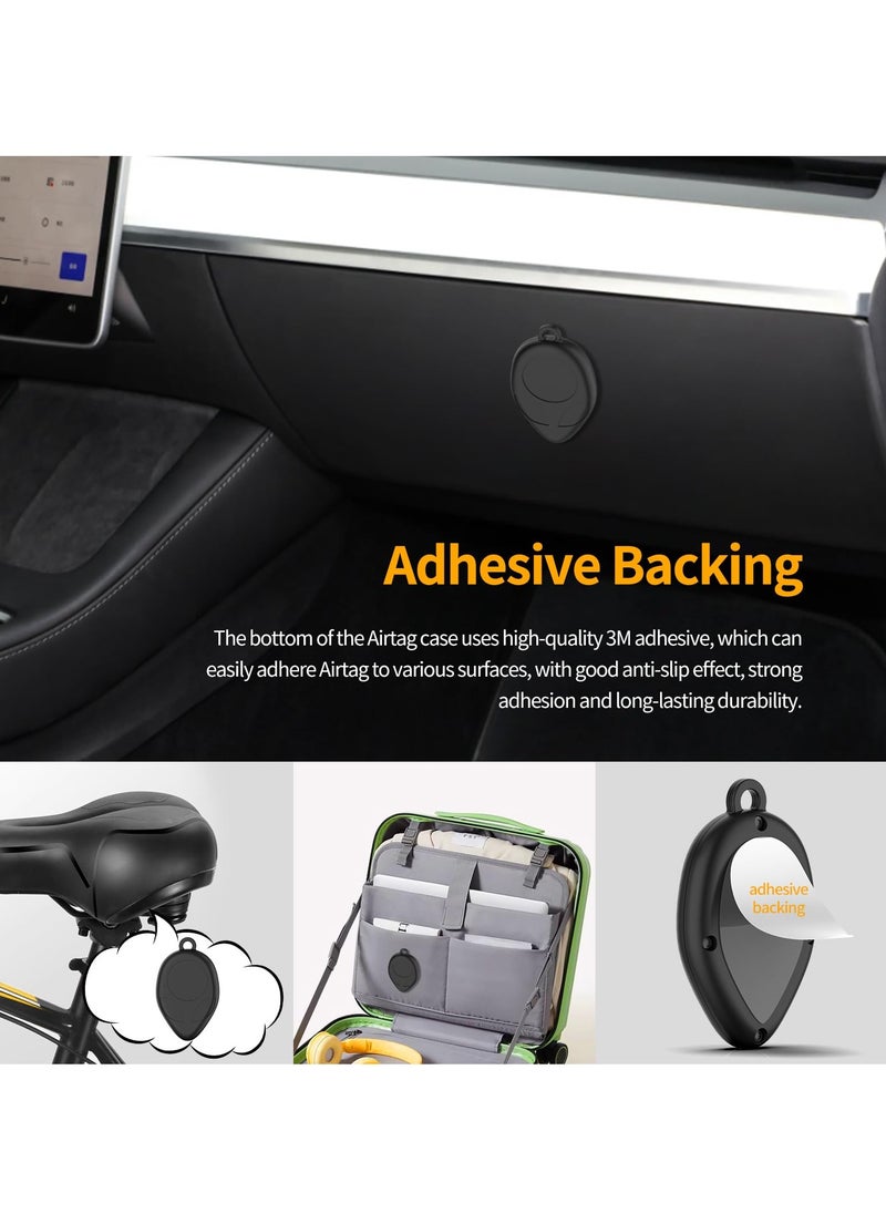 SYOSI - SYOSI 2 Pcs Protective Cases for Airtag, Plastic Protective Case Compatible with Apple Airtag with Keyring and Adhesive Sticker Airtag Hard Shell Case for Bike Wallet Backpack Luggage - Image 1