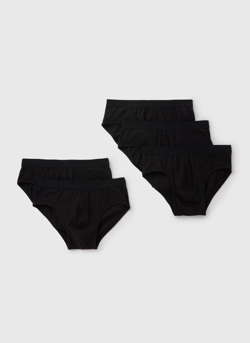 Matalan 5 Pack Black Briefs