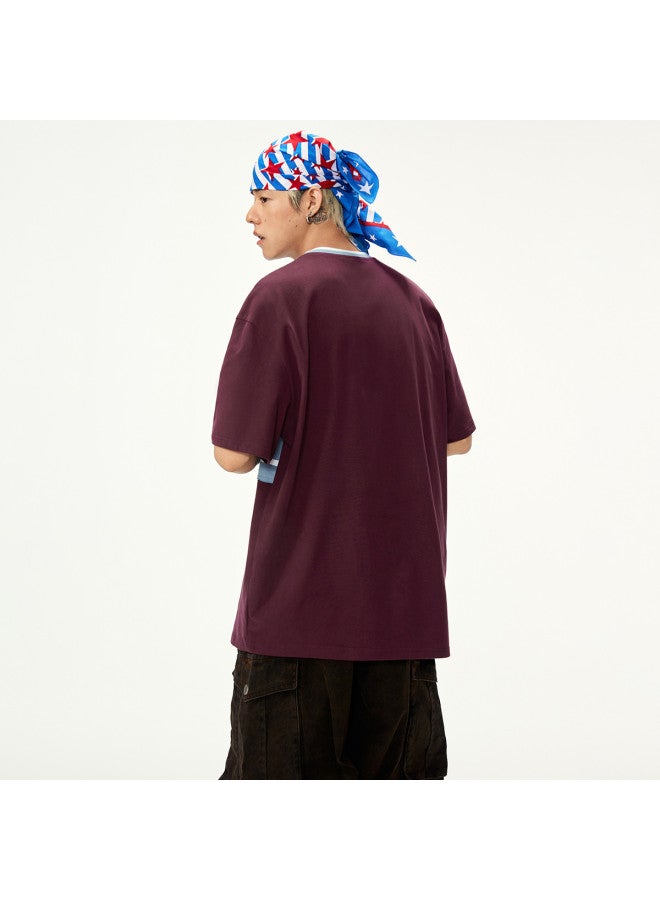 EPTISON Women's Cotton T-shirt 2025 Summer Color-blocked Spliced Letter Print Moisture-wicking Quick-dry Ladies Tee - Image 5