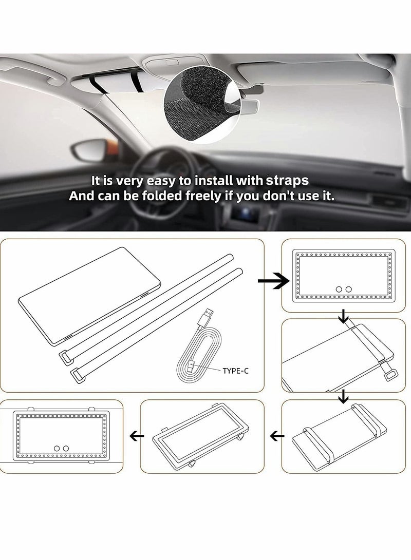 Excefore Car Sun Visor Vanity Mirror, Rechargeable Makeup Mirrors with 3 Light Modes & 60 LED - Image 4