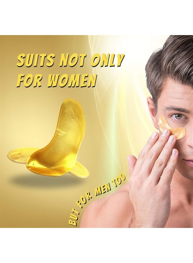 Vandarllin 24K Gold Powder Gel Collagen Eye Masks Sheet Patch, Anti Aging, for Bags,Dark Circles and Puffiness,Anti Wrinkle,Moisturising,Hydrating,Uplifting Whitening,for Blackheads (20Pairs) - Image 2