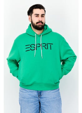 ESPRIT Men Brand Logo Long Sleeves Hoodie, Green  - Image 1