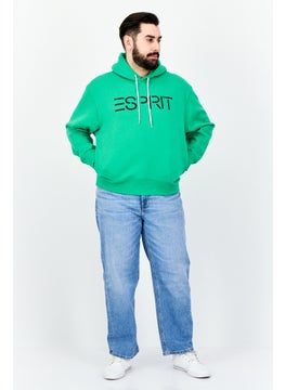 ESPRIT Men Brand Logo Long Sleeves Hoodie, Green  - Image 4