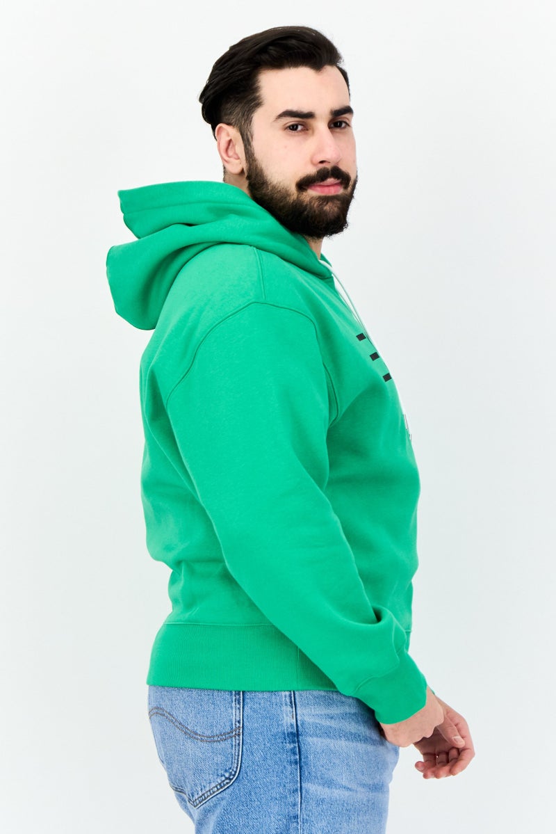 ESPRIT Men Brand Logo Long Sleeves Hoodie, Green - Image 2