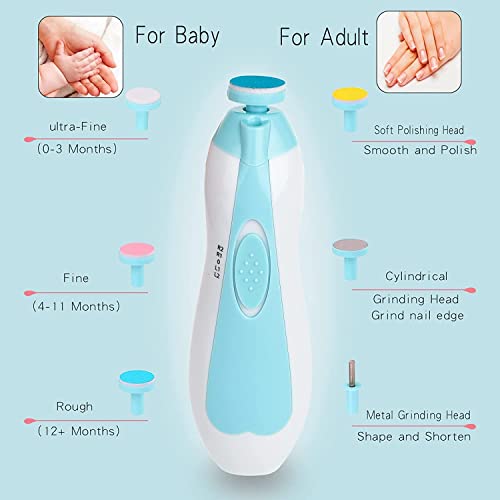 Storio Baby Nail Trimmer File Electric Safe Nail Clippers with Light for Newborn Or Toddler Toes and Fingernails - Multicolor - Image 2
