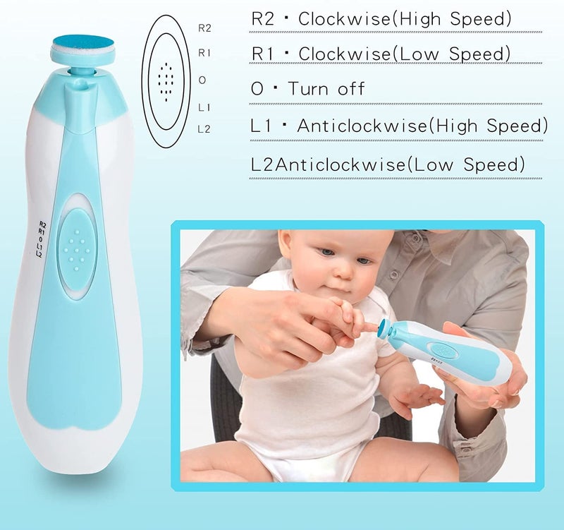 Storio Baby Nail Trimmer File Electric Safe Nail Clippers with Light for Newborn Or Toddler Toes and Fingernails - Multicolor - Image 4
