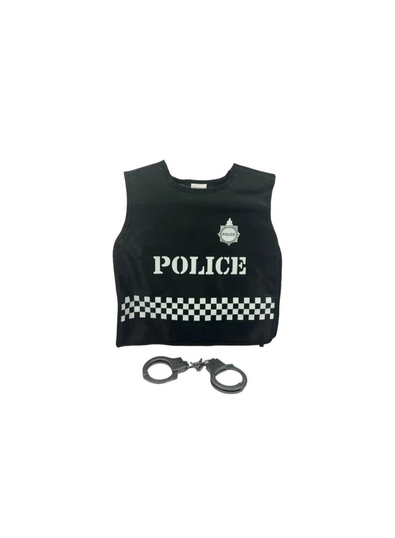 Toyland Kids Police Uniform Vest Set – Pretend Play Handcuffs Included - Image 2