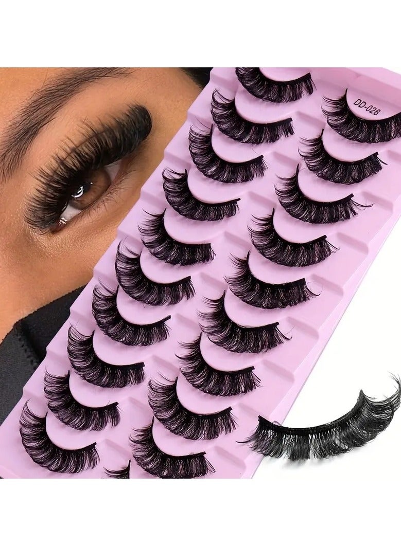 أوريتي 10 أزواج من الرموش سميكة مجعدة حجم دراماتيكي رموش كاذبة مظهر طبيعي روسي شريط الرموش تمديد المسرح الحفلة المهرجان - Image 1