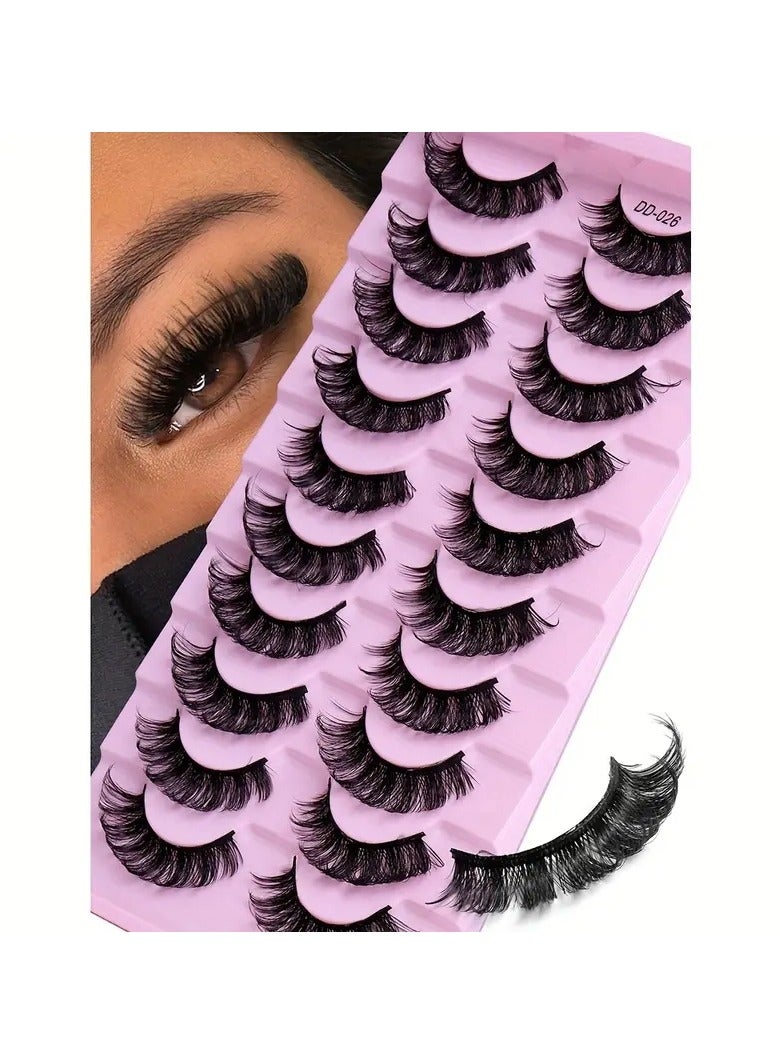 أوريتي 10 أزواج من الرموش سميكة مجعدة حجم دراماتيكي رموش كاذبة مظهر طبيعي روسي شريط الرموش تمديد المسرح الحفلة المهرجان - Image 2