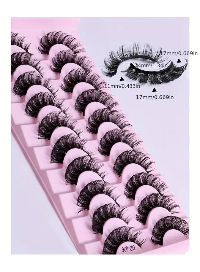 أوريتي 10 أزواج من الرموش سميكة مجعدة حجم دراماتيكي رموش كاذبة مظهر طبيعي روسي شريط الرموش تمديد المسرح الحفلة المهرجان - Image 5