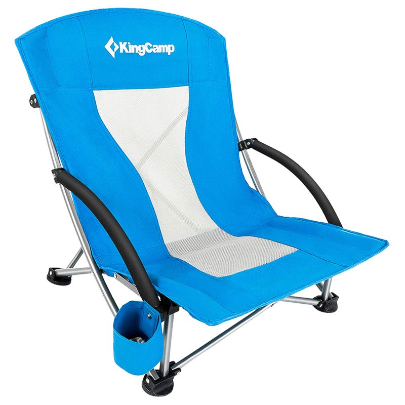 KingCamp Low Seat Beach Chair, Outdoor Camping Folding Chair with Cup Holder, 3 Colors - Image 1