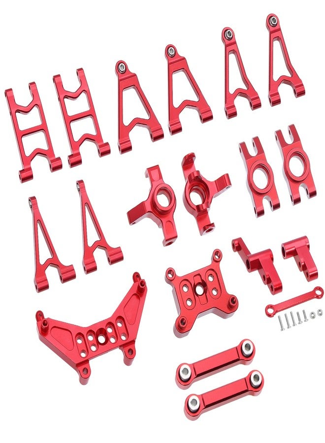 FACCNOY 9 Sets Upgrade Parts for 1/14 MJX Hyper Go 14301 14302 14303 Parts,Swing Arm Steering Cup Rear Hub Tie Rod Kit for MJX 14301 14302 14303 1/14 Upgrade Parts RC Cars (Red) - Image 1