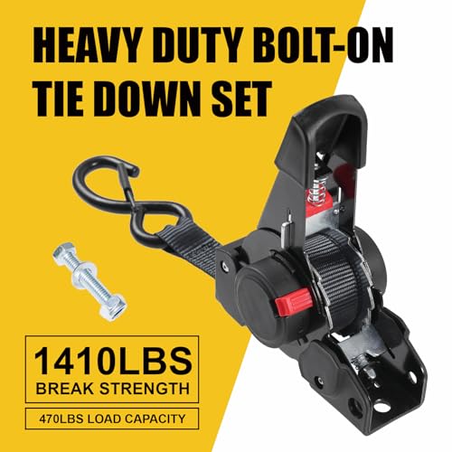 Ayaport Retractable Ratchet Straps 1 inch x 6ft Bolt-on Tie Down Straps to Trailer - 1410lbs Break Strength, Heavy Duty Trailer Strap for Cargo, Boat, Jet Ski, Motorcycles, ATV - Image 3