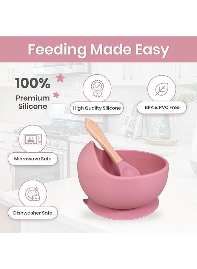 DAREU Silicone Baby Suction Bowl and Spoon Set – BPA-Free, Non-Slip Feeding Bowl for Babies and Toddlers – First Feeding Set for Self-Feeding and Baby-Led Weaning​  - Image 5