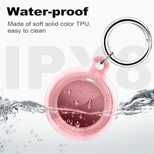 Foweroty [4 Pack] IPX8 Waterproof Case for AirTag 2nd Gen (2026) & 1st Gen, Full Body Holder Keychain, Anti-Scratch Cover for Apple for Air Tags, Luggage, Pet Collar, Car Keys（Pink/Purple/Blue/Green） - Image 2