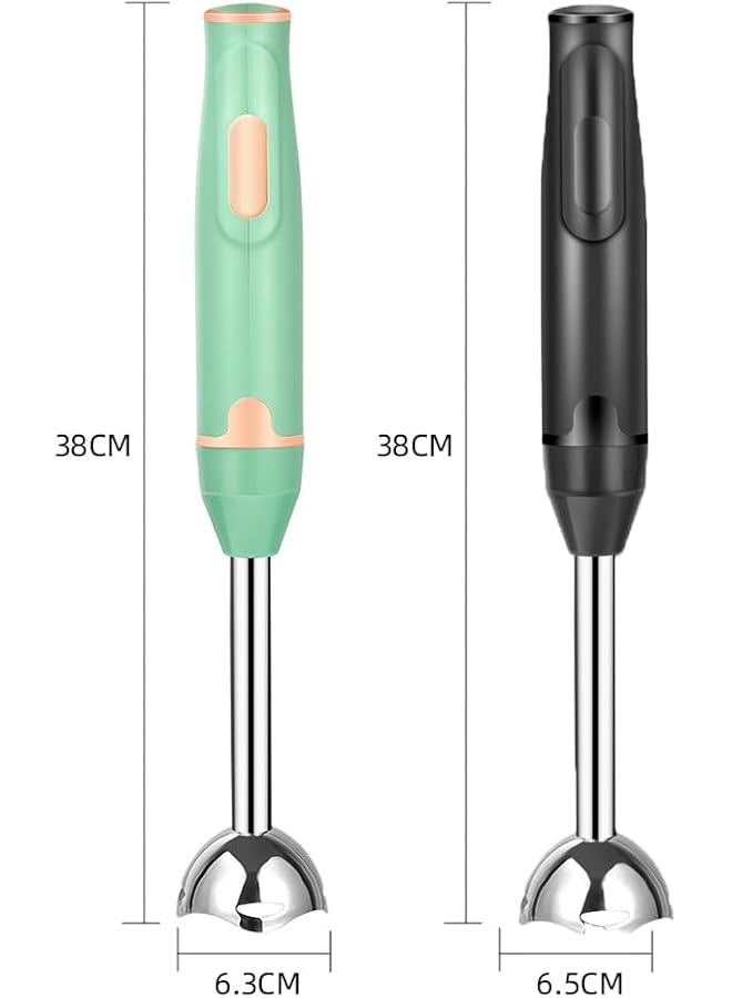 إيروريكس خلاط يدوي غاطس بقوة 400 واط، خلاط يدوي كهربائي بشفرات حادة، خلاط يدوي من الفولاذ المقاوم للصدأ للحساء والعصائر والصلصة، أخضر - Image 2
