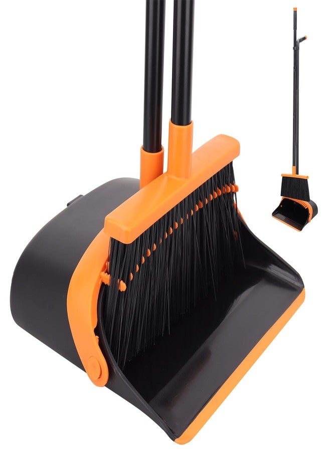BeiLan Broom and Dustpan Set - 56" Long Adjustable Handle Broom with Upright Standing Dustpan Combo for Home,Kitchen, Shopping Mall and Factory Indoor&Outdoor Sweeping - Image 1