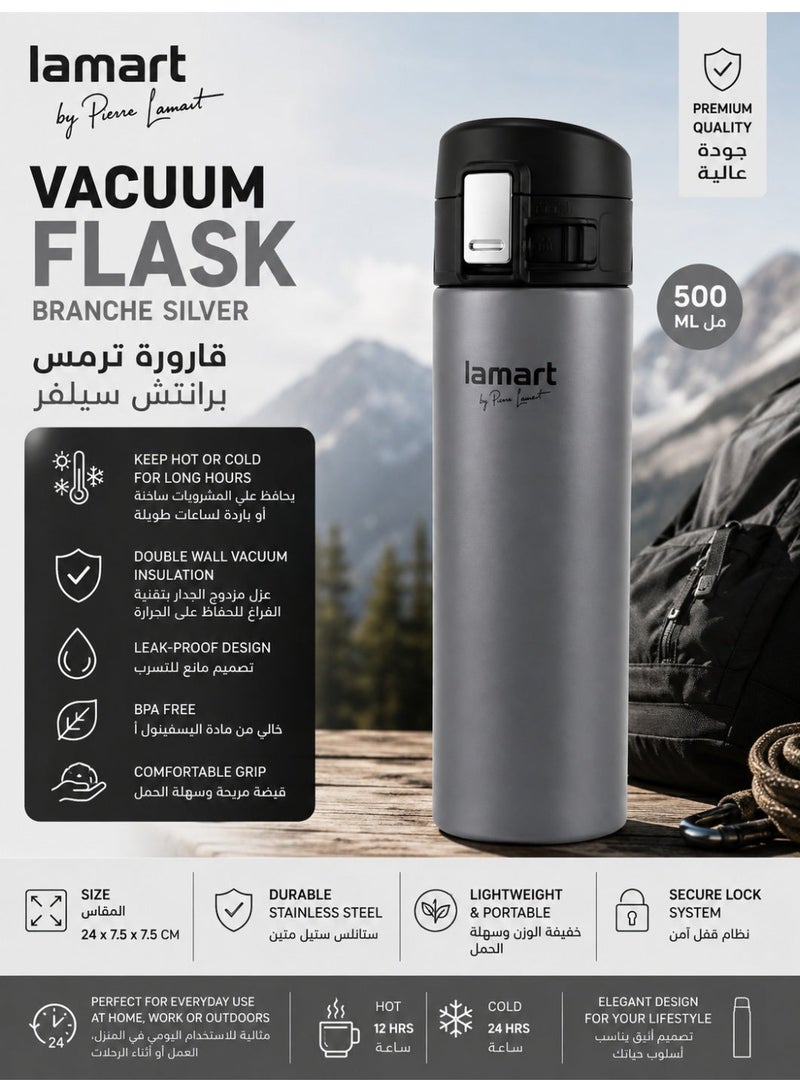 Lamart Vacuum Flask High Quality Stainless Steel 420Ml Gray - Image 2