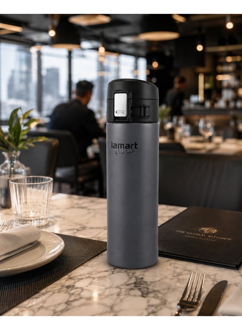 Lamart Vacuum Flask High Quality Stainless Steel 420Ml Gray - Image 4