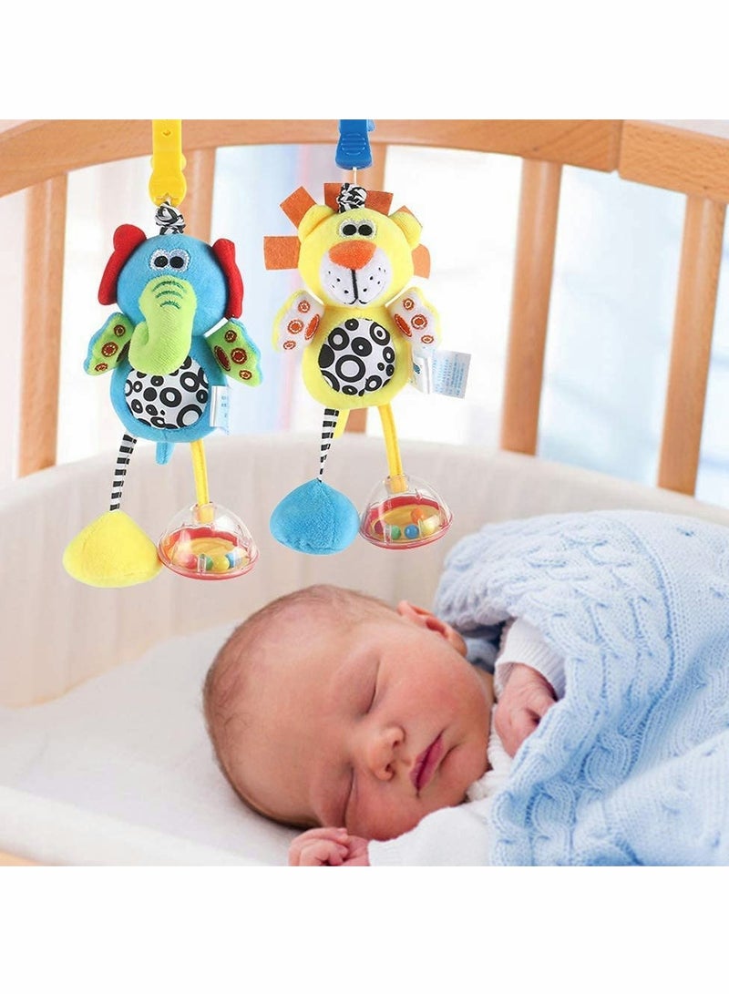 Zikra Baby Toys, Hanging Rattle Toys for Babies Soft Plush Stuffed Animal Rattles Stroller Accessory for Infant Car Bed Crib Babies Boys and Girls 3 6 9 12 Months - Image 3