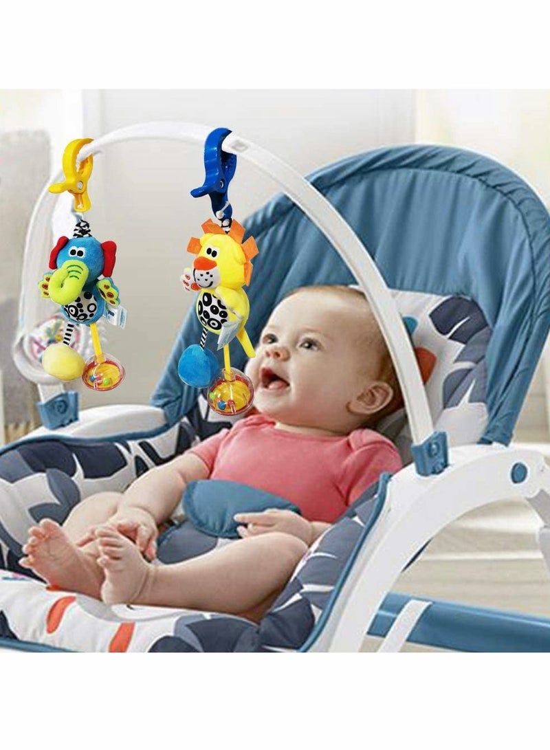 Zikra Baby Toys, Hanging Rattle Toys for Babies Soft Plush Stuffed Animal Rattles Stroller Accessory for Infant Car Bed Crib Babies Boys and Girls 3 6 9 12 Months - Image 4
