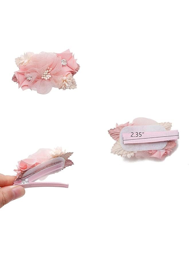 إيروريكس مجموعة مشابك شعر للبنات مكونة من 3 قطع من إكسسوارات ربطات الشعر الزهرية خفيفة الوزن مع زخارف نباتية مبطنة بالكامل - Image 4