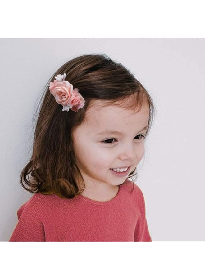 إيروريكس مجموعة مشابك شعر للبنات مكونة من 3 قطع من إكسسوارات ربطات الشعر الزهرية خفيفة الوزن مع زخارف نباتية مبطنة بالكامل - Image 3