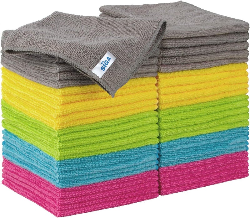 Mr Siga MR.SIGA Microfiber Cleaning Cloth, All-Purpose Cleaning Towels, Pack of 50, Size 11.8 x 11.8 in - Image 1