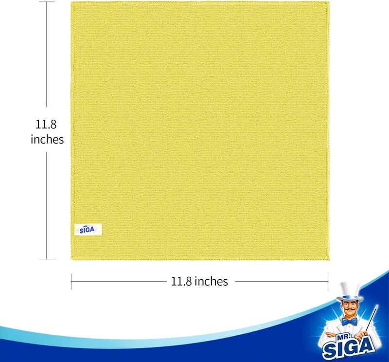 Mr Siga MR.SIGA Microfiber Cleaning Cloth, All-Purpose Cleaning Towels, Pack of 50, Size 11.8 x 11.8 in - Image 3