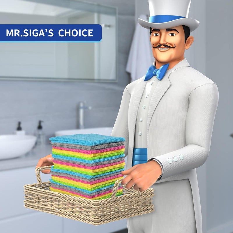 Mr Siga MR.SIGA Microfiber Cleaning Cloth, All-Purpose Cleaning Towels, Pack of 50, Size 11.8 x 11.8 in - Image 2