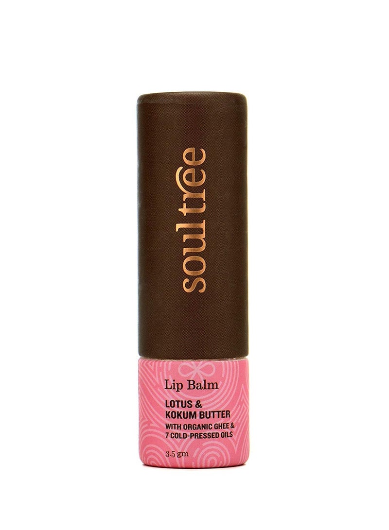SoulTree Ayurvedic Lip Balm - Lotus and Kokum Butter | Heal & Moisturise Lips | Natural Lip Care for Soft, Nourished Lips with Soothing Lotus and Kokum Butter-3.5gm - Image 3