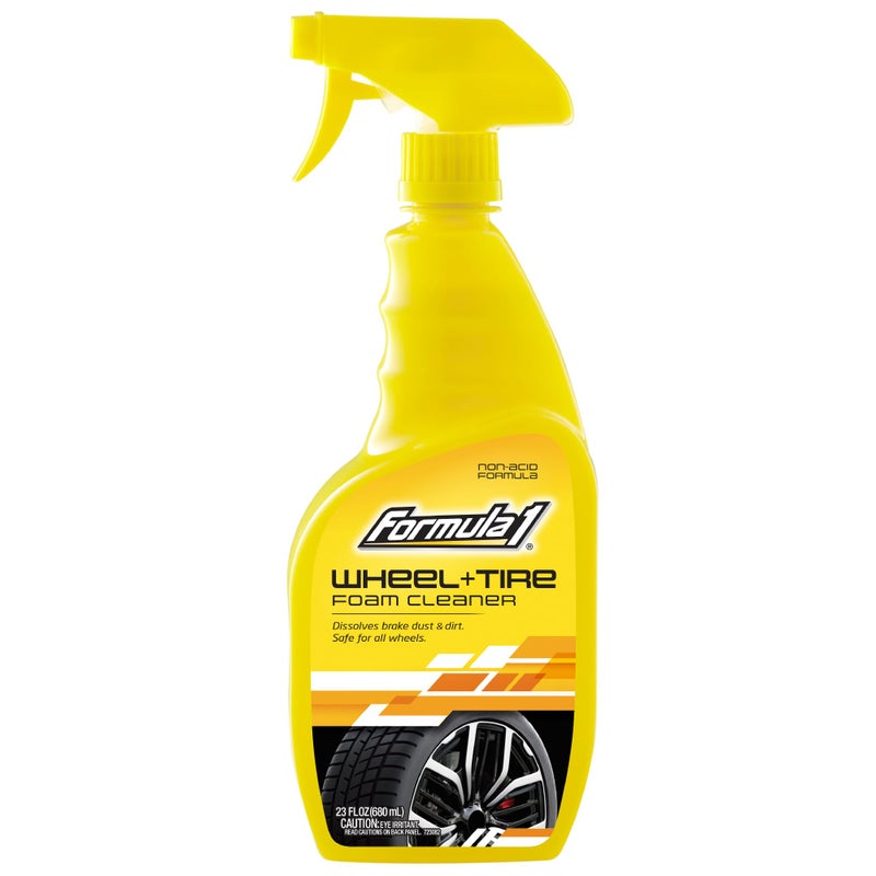 Formula 1 Wheel Tire Cleaner Removes Brake Dust and Dirt Quickly Shines Rims Tires Safe for All Cars Trucks and Motorcycles 23 oz