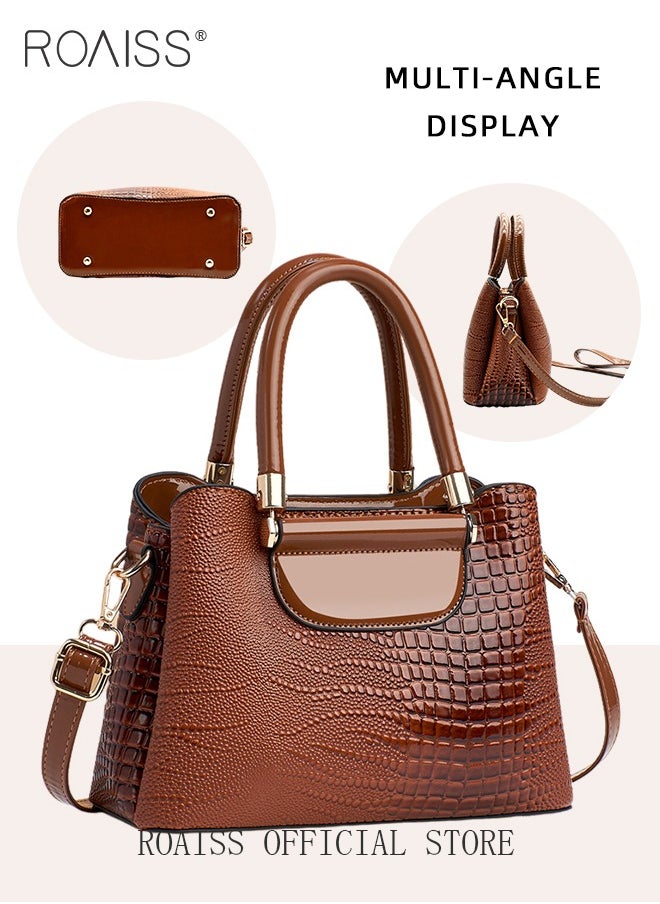 Crocodile Pattern Satchel for Women Large Capacity Light Luxury Crossbody Bag Ladies Elegant Handbag with Comfortable Handle and Hardware Parts - pzsku/ZBFA2F8A3DA0F6594D6AEZ/45/_/1734918678/a33182e2-e3b8-4ebb-9247-9e079103c542