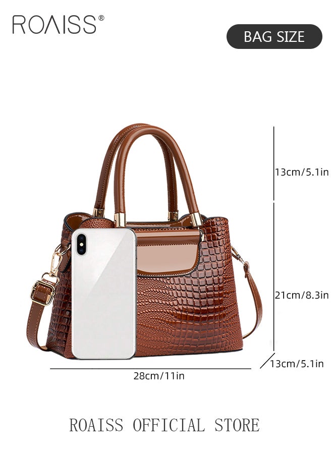 Crocodile Pattern Satchel for Women Large Capacity Light Luxury Crossbody Bag Ladies Elegant Handbag with Comfortable Handle and Hardware Parts - pzsku/ZBFA2F8A3DA0F6594D6AEZ/45/_/1734918679/03095234-82f9-45eb-831c-48e41c056495