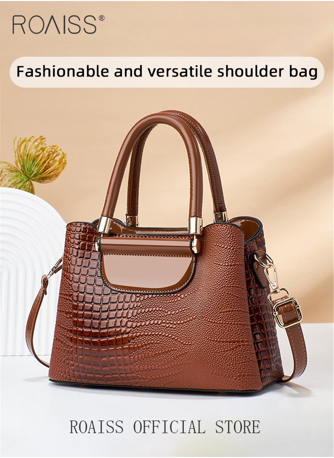 Crocodile Pattern Satchel for Women Large Capacity Light Luxury Crossbody Bag Ladies Elegant Handbag with Comfortable Handle and Hardware Parts - pzsku/ZBFA2F8A3DA0F6594D6AEZ/45/_/1734918681/e8676559-1907-4069-a241-f1b9eb98b9a5