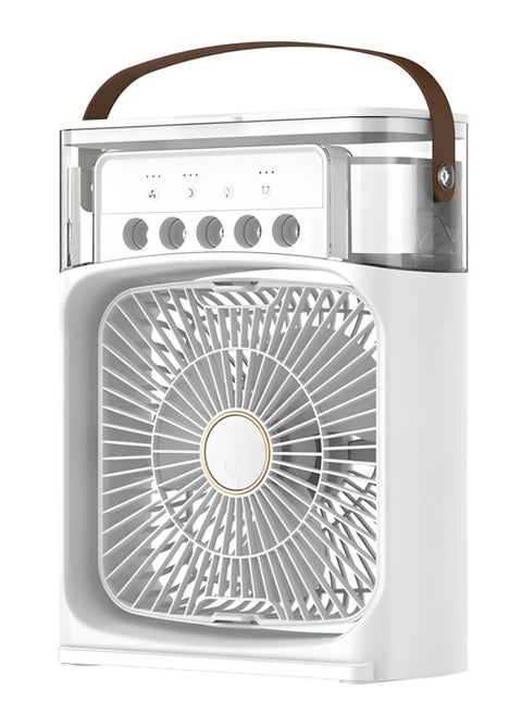 Portable Air Conditioner, AC Cooler Humidifier, Personal Air Cooler With 1/2/3 H Timing, Multi Colors LED Light, 3 Wind Speeds and 3 Spray Modes, for Office Home Travel (White)