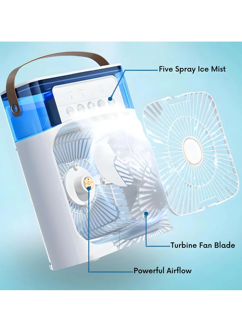 Generic Portable Air Conditioner, AC Cooler Humidifier, Personal Air Cooler With 1/2/3 H Timing, Multi Colors LED Light, 3 Wind Speeds and 3 Spray Modes, for Office Home Travel (White)  - Image 5