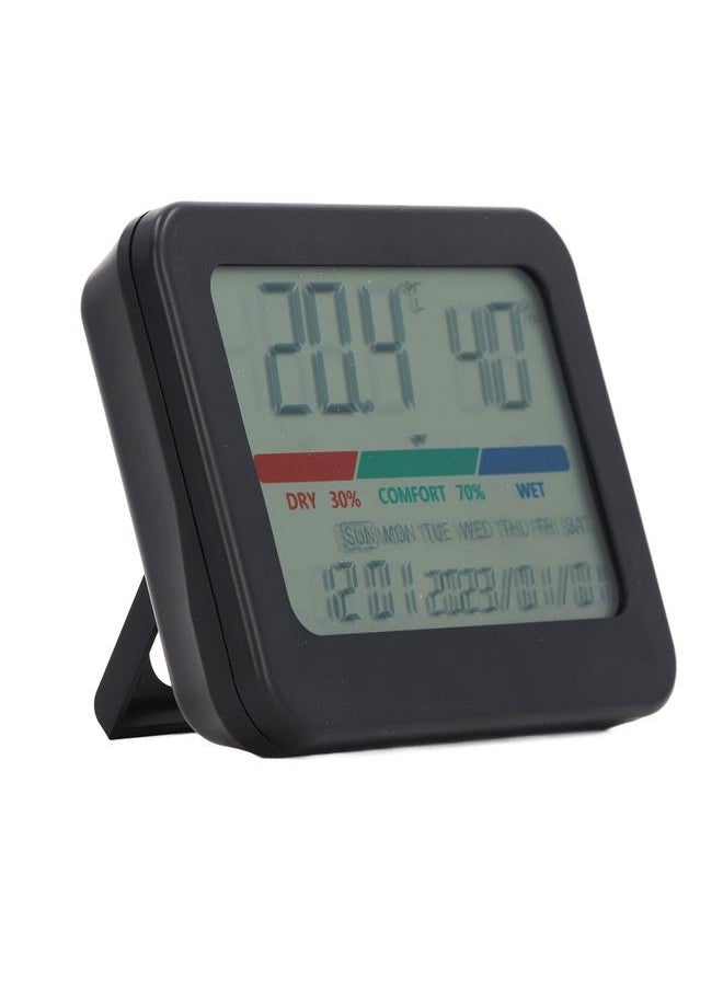 Thoraya - Digital Temperature and Humidity Monitors HD Real Time Monitoring Multifunctional Indoor Temperature Humidity Meter with Calendar - Image 1