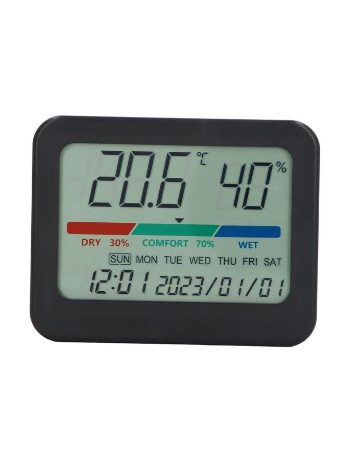 Thoraya - Digital Temperature and Humidity Monitors HD Real Time Monitoring Multifunctional Indoor Temperature Humidity Meter with Calendar - Image 1