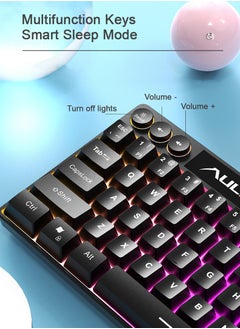 أولا لوحة مفاتيح الألعاب السلكية الميكانيكية السلكية الصغيرة المحمولة 64 مفتاحاً RGB  - Image 3