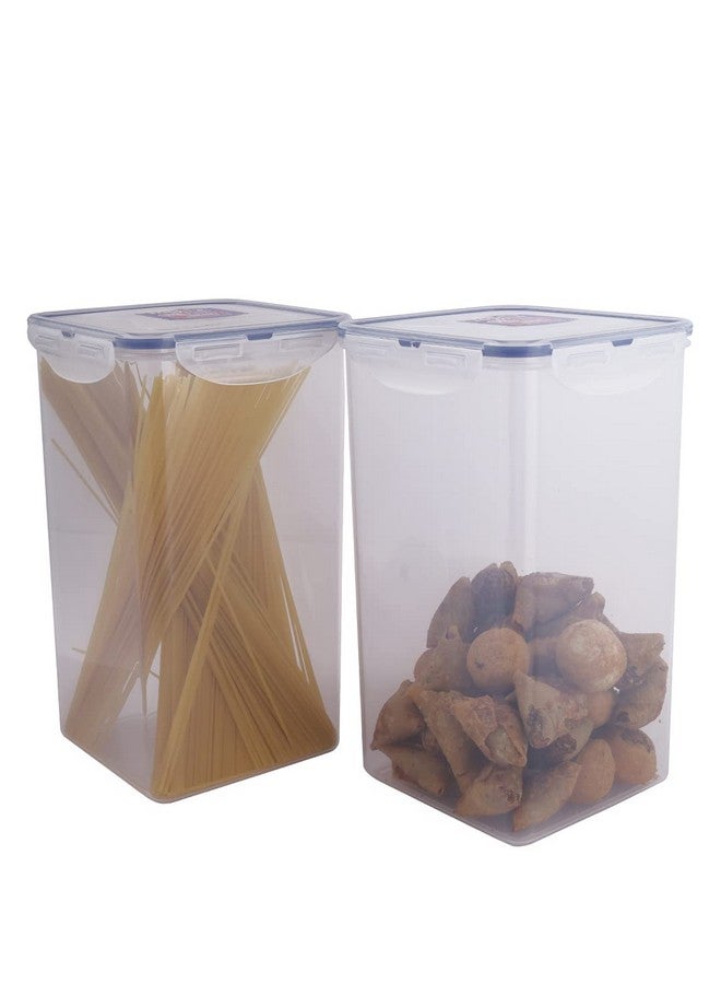 Lock & Lock Classics Square Plastic Airtight Food Storage Containers with Leak Proof Lid, 4 Liter, Set of 2, Transparent (HPL822R x 2) - Image 4