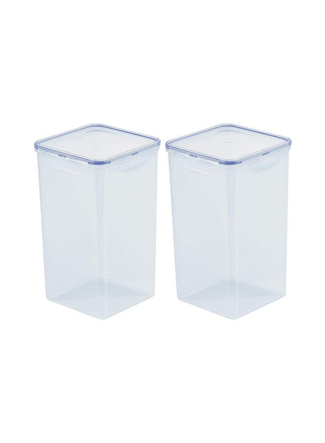 Lock & Lock Classics Square Plastic Airtight Food Storage Containers with Leak Proof Lid, 4 Liter, Set of 2, Transparent (HPL822R x 2) - Image 3